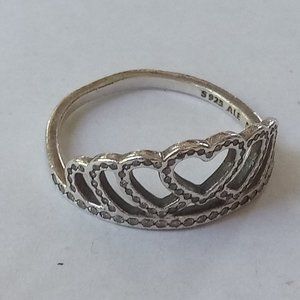 Pandora Silver Hearts Tiara Ring
